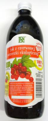 Bio sok z czerwonej porzeczki bez dodatku cukru 500ml Radix-Bis