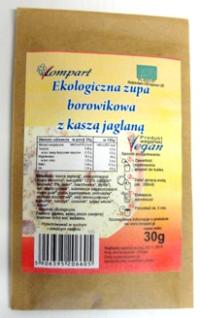 Ekologiczna zupa borowikowa z kaszą jaglaną 30g saszetka Lompart