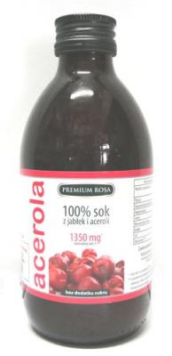 Sok 100% z jabłek i aceroli bez cukru 250ml Premium Rosa