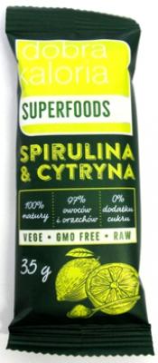 Baton owocowy spirulina & cytryna bez dodatku cukru 35g Kubara