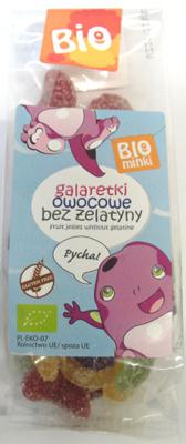 Bio galaretki owocowe bez żelatyny bezglutenowe 100g Biominki