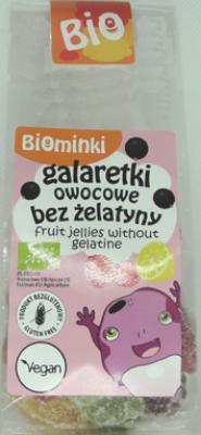 Bio galaretki owocowe bez żelatyny bezglutenowe 100g Biominki