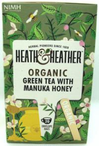 Bio herbata zielona, aromat miodu manuka (green tea& manuka) 20x2g Heath& Heather