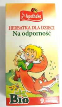 Bio herbatka dla dzieci na odporność (dzika róża, rokitnik) 20 x 1,5g Apotheke