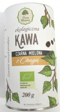 Bio kawa czarna mielona z chagą 200g Dary Natury