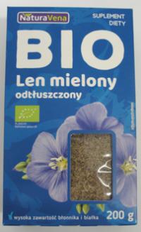 Bio len mielony odtłuszczony 200g NaturAvena