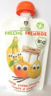 Bio mus banan, pomarańcza, wanilia bez cukru 100g Erdbar