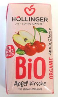 Bio napój jabłkowo - wiśniowy bez dodatku cukru 200ml Hollinger