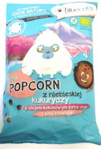 Bio popcorn z niebieskiej kukurydzy z olejem kokosowym i solą himalajską bezglutenowy 50g Bluecorn