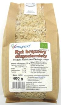 Bio ryż brązowy długoziarnisty 400g Lompart