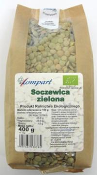 Bio soczewica zielona 400g Lompart