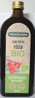 Bio sok z owoców róży bez cukru 100% 500ml Premium Rosa
