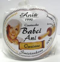 Ciasteczka Babci Ani owsiane śmietankowe bez cukru 100g Ania