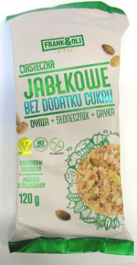 Ciasteczka jabłkowe dynia + słonecznik + gryka bezglutenowe, bez dodatku cukru 120g Frank&Oli