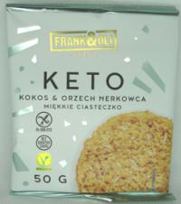 Ciasteczko keto kokos & orzech nerkowca bezglutenowe, bez dodatku cukru 50g Frank&Oli