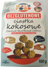 Ciastka kokosowe bezglutenowe, bez dodatku cukru 100g Malu Food