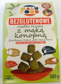 Ciastka kruche z mąką konopną bezglutenowe, bez dodatku cukru 100g Malu Food