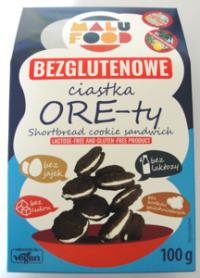 Ciastka ore-ty bezglutenowe, bez dodatku cukru 100g Malu Food