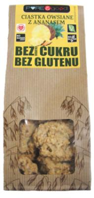 Ciastka owsiane z ananasem bez glutenu i bez dodatku cukru 150g Pure&Good