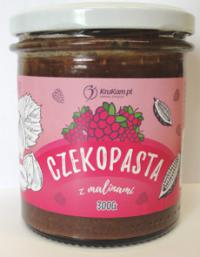 Czekopasta z malinami słodzona erytrytolem 300g Krukam