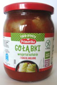 Gołąbki wegetariańskie z kaszą jaglaną i pieczarkami w sosie pomidorowym 480g Primavika