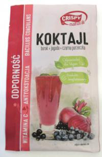 Koktajl burak, jagoda, czarna porzeczka - mieszanka w proszku 22g Crispy Natural