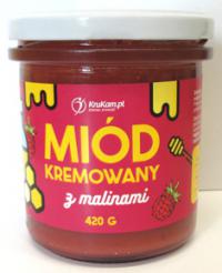 Miód kremowany z malinami 420g Krukam