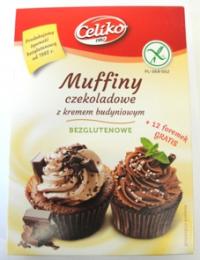 Muffiny czekoladowe z kremem budyniowym bezglutenowe do wypieku 310g Celiko