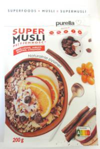 Musli super przyjemność - mieszanka płatków zbożowych z siemieniem lnianym, jabłkiem, rokitnikiem i cynamonem 200g Purella