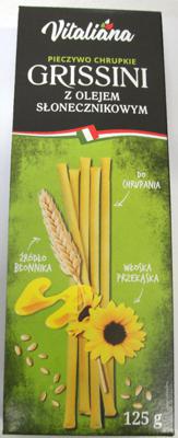 Paluszki grissini z olejem słonecznikowym 125g Vitaliana