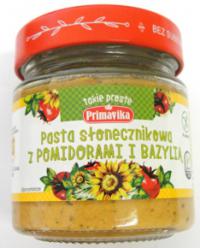 Pasta słonecznikowa z pomidorami i bazylią 160g Primavika