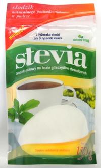 Słodzik pochodzenia naturalnego Stevia w pudrze doypack 150g Domos