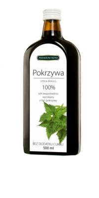 Sok wyciskany ze świeżej pokrzywy bez cukru 0,5l Premium Rosa