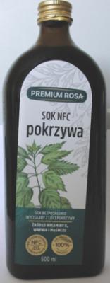 Sok wyciskany ze świeżej pokrzywy bez cukru 0,5l Premium Rosa