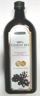 Sok z czarnego bzu 100% bez dodatku cukru 500ml Premium Rosa