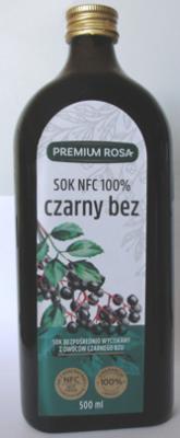 Sok z czarnego bzu 100% bez dodatku cukru 500ml Premium Rosa