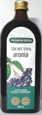Sok z owoców aronii 100% bez dodatku cukru 500ml Premium Rosa