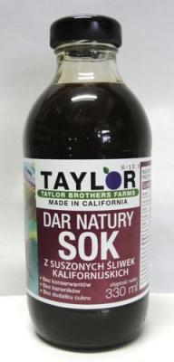 Sok z suszonych śliwek kalifornijskich bez cukru 330 ml Taylor