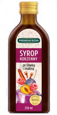 Syrop korzenny ze śliwką i maliną 250ml Premium Rosa