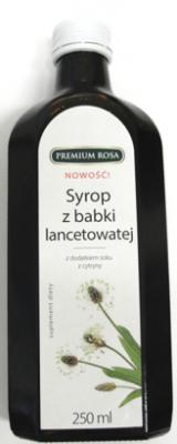 Syrop z babki lancetowatej z dodatkiem soku z cytryny 250 ml Premium Rosa (suplement diety)