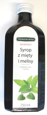 Syrop z mięty i melisy z dodatkiem soku z cytryny 250ml Premium Rosa