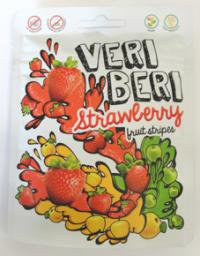 Żelki owocowe truskawkowe paski bez cukru 50g Veri Beri